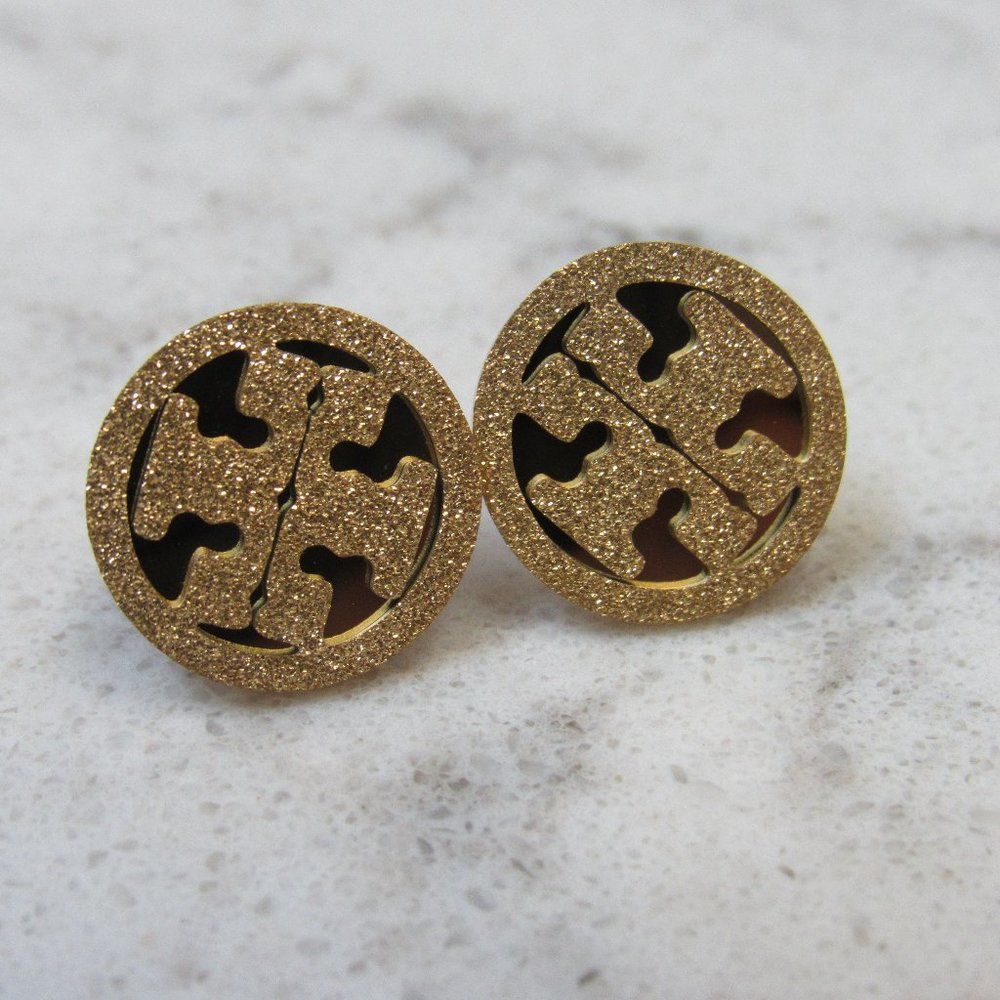 Tory Burch Gold Glitter Earrings